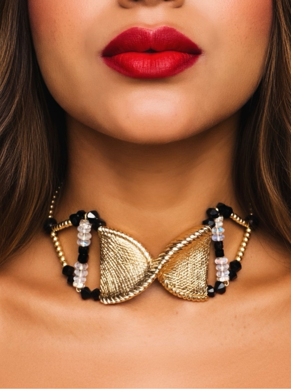 The “I AM YOUR OUTFIT” Up-cycled Glass & Gold Choker